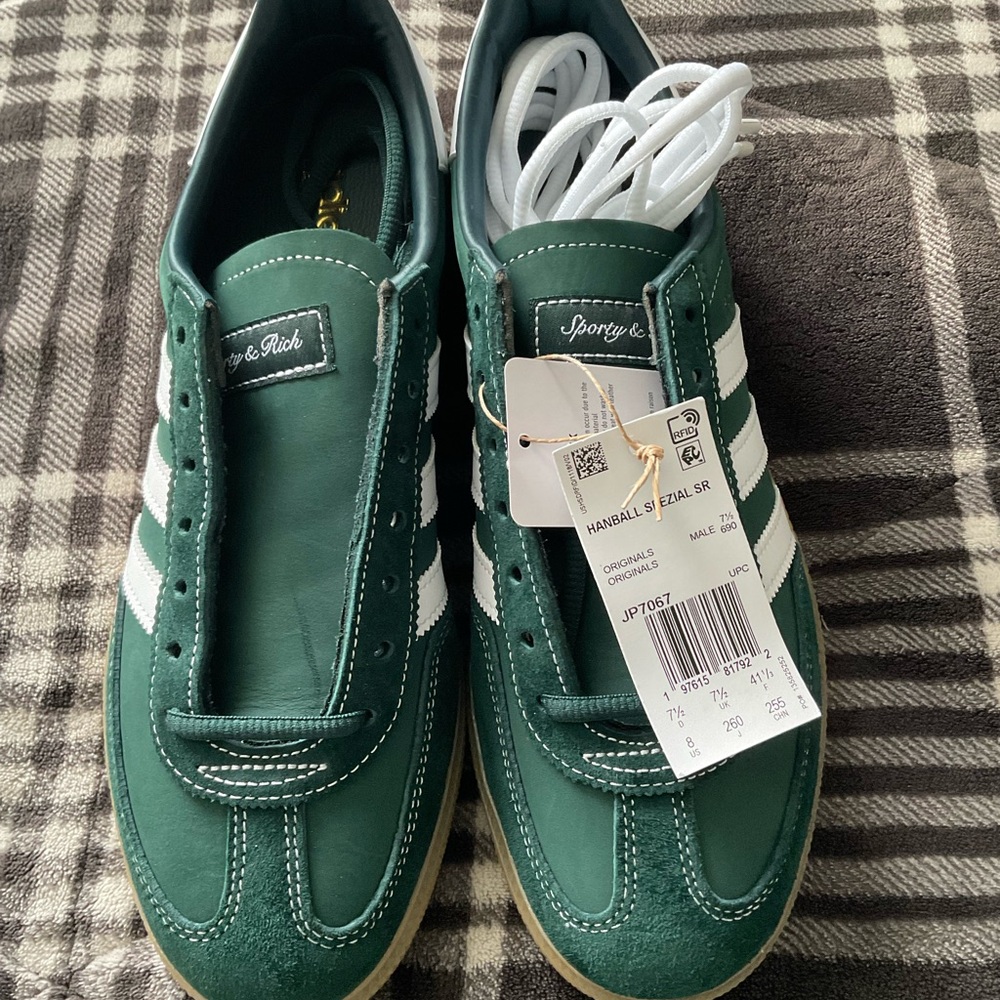 Sporty & Rich Green and White Sneakers